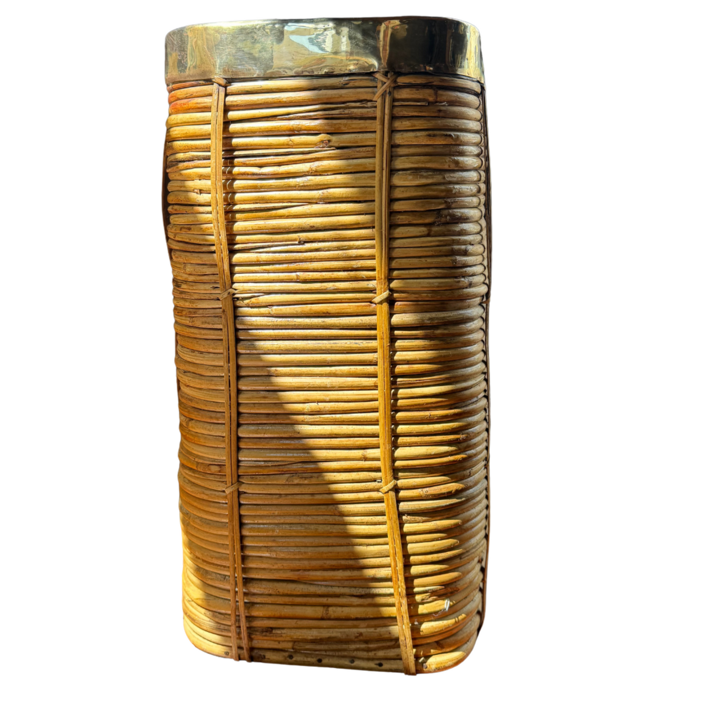 Detail of polished brass rim with vintage patina
